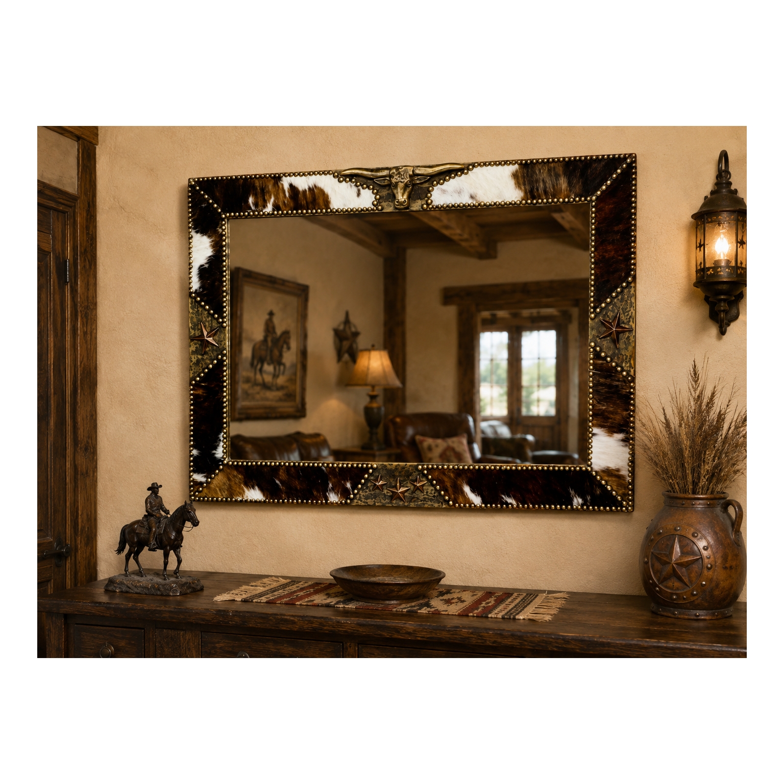 Large Western Cowhide Picture & Mirror Frame